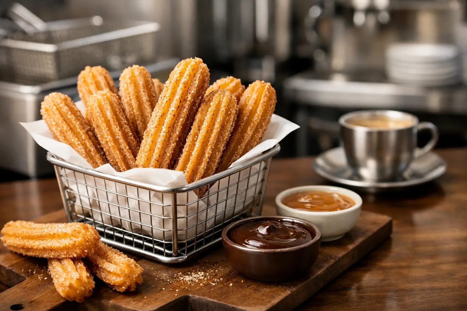 Churros listos para servir en hostelería