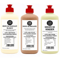 KingChurro Pack 3 sciroppi Cioccolato bianco Lotus e Kinder