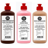 KingChurro Pack 3 siropes Chocolate con avellana Pantera Rosa y Lotus